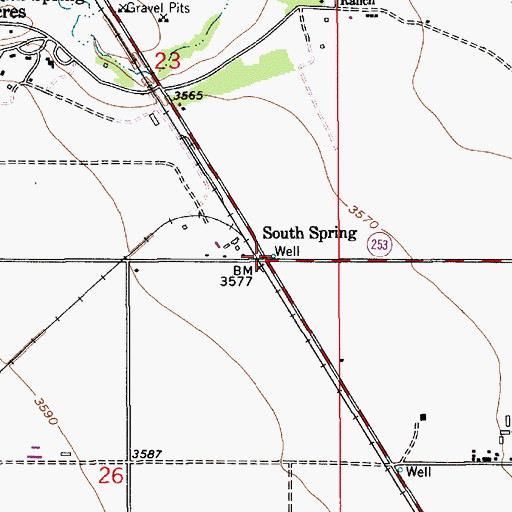 Topographic Map of Southspring Post Office (historical), NM