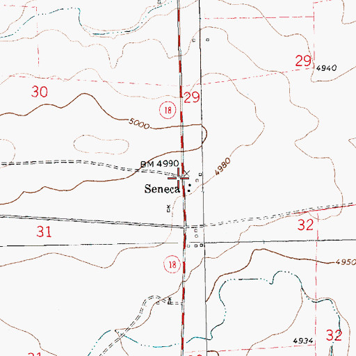 Topographic Map of Seneca Post Office, NM