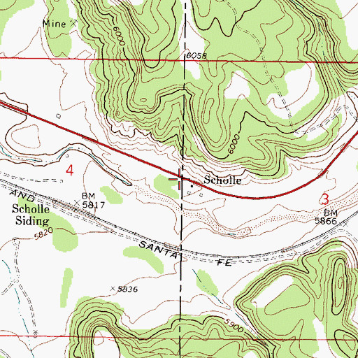 Topographic Map of Scholle Post Office (historical), NM
