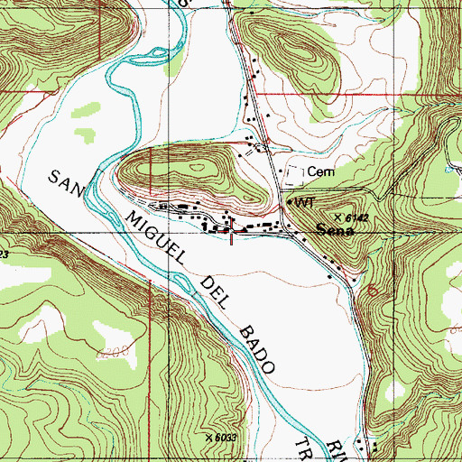 Topographic Map of Sedan Post Office, NM