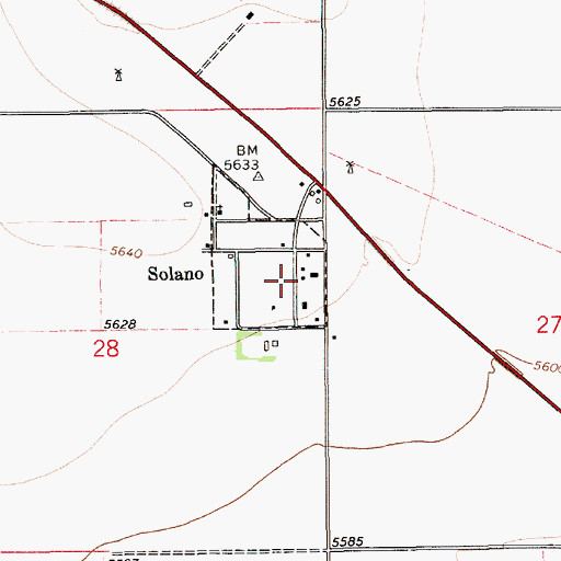 Topographic Map of Solano Post Office, NM