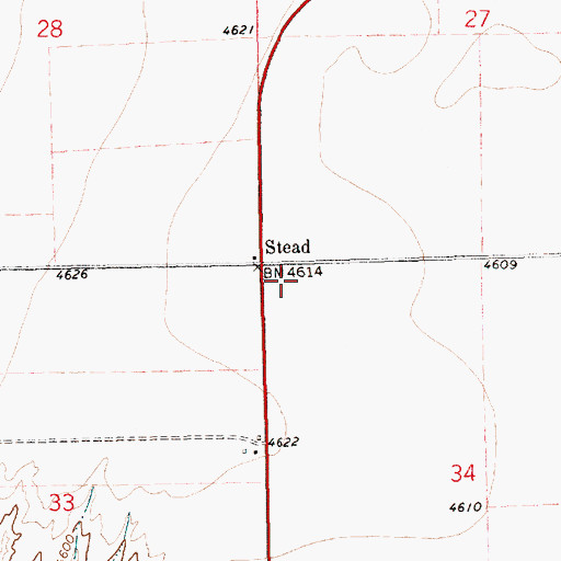 Topographic Map of Stead Post Office, NM