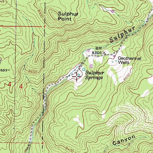 Topographic Map of Sulphur Springs Post Office (historical), NM
