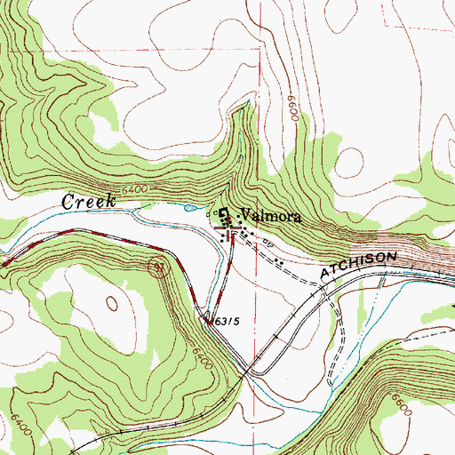 Topographic Map of Valmora Post Office (historical), NM