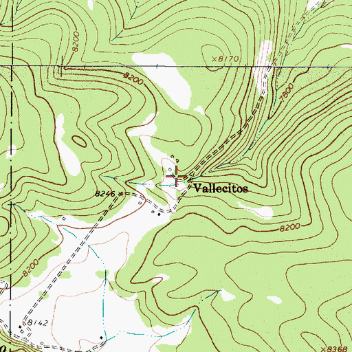 Topographic Map of Vallecitos Post Office, NM
