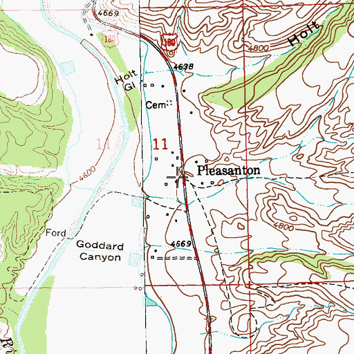 Topographic Map of Pleasanton Post Office (historical), NM