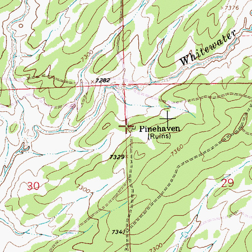 Topographic Map of Pinehaven Post Office (historical), NM