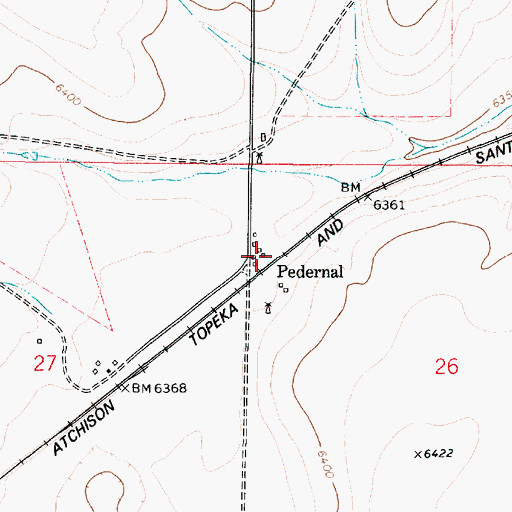 Topographic Map of Pedernal Post Office (historical), NM