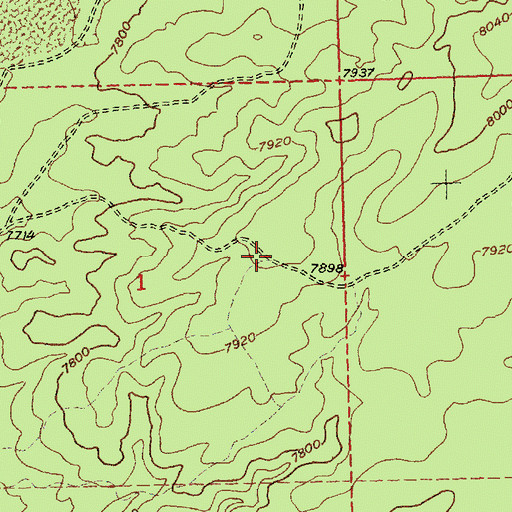 Topographic Map of Paxton Springs Post Office (historical), NM
