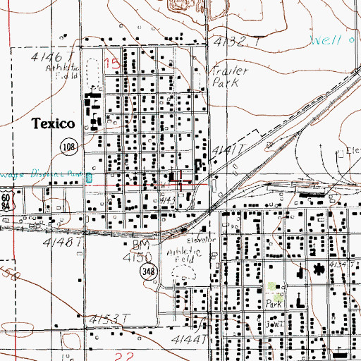 Topographic Map of Texico Post Office, NM