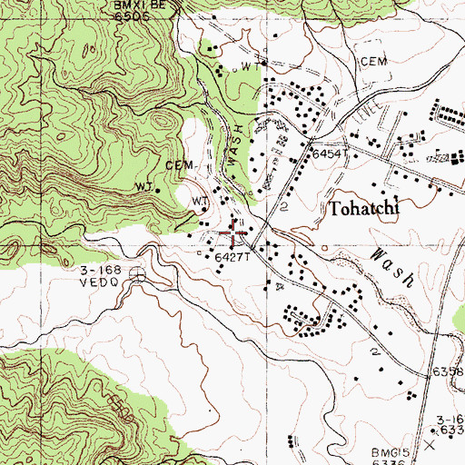Topographic Map of Tohatchi Post Office, NM