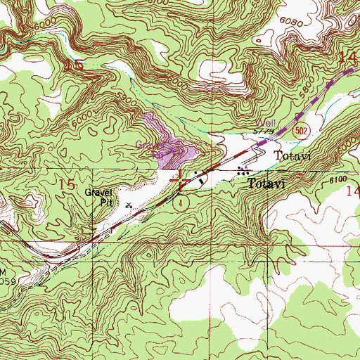 Topographic Map of Totavi Post Office (historical), NM