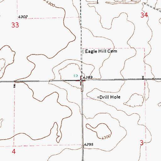 Topographic Map of Eagle Hill Post Office (historical), NM