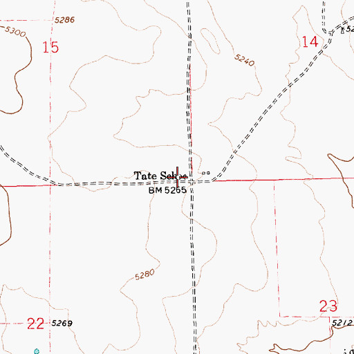 Topographic Map of Tate Post Office (historical), NM