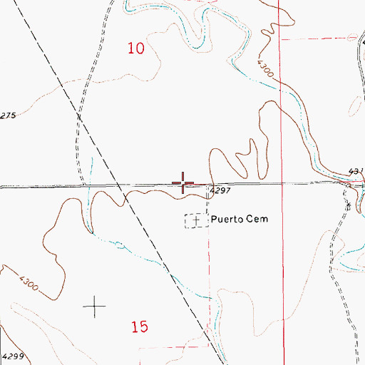 Topographic Map of Puerto Post Office (historical), NM