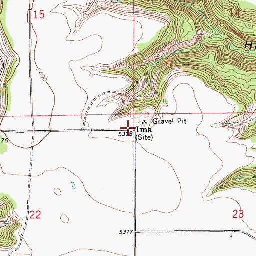 Topographic Map of Ima Post Office (historical), NM