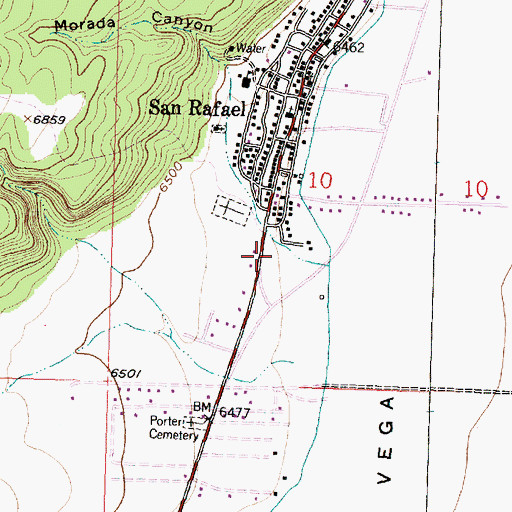 Topographic Map of San Rafael Post Office, NM