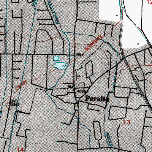Topographic Map of Peralta Post Office, NM