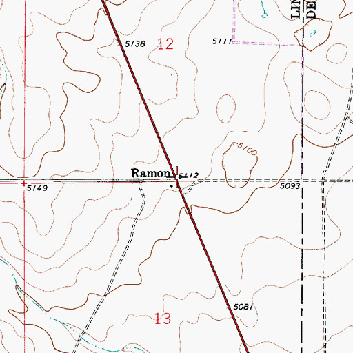 Topographic Map of Ramon Post Office (historical), NM