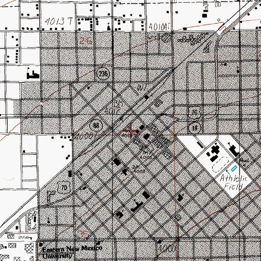 Topographic Map of Portales Post Office, NM