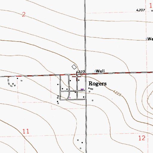 Topographic Map of Rogers Post Office, NM