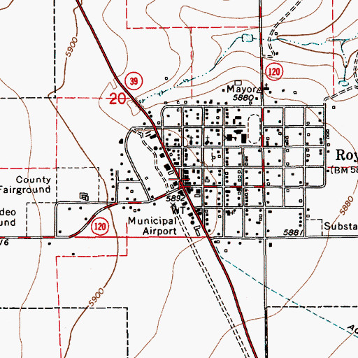 Topographic Map of Roy Post Office, NM
