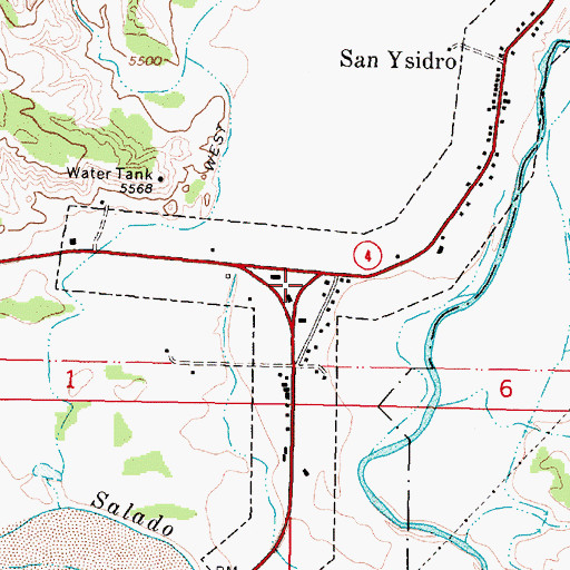 Topographic Map of San Ysidro Post Office, NM