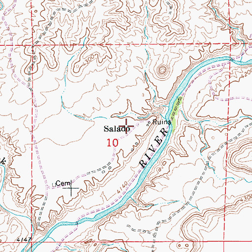 Topographic Map of Saldo Post Office (historical), NM