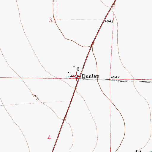 Topographic Map of Dunlap Post Office (historical), NM