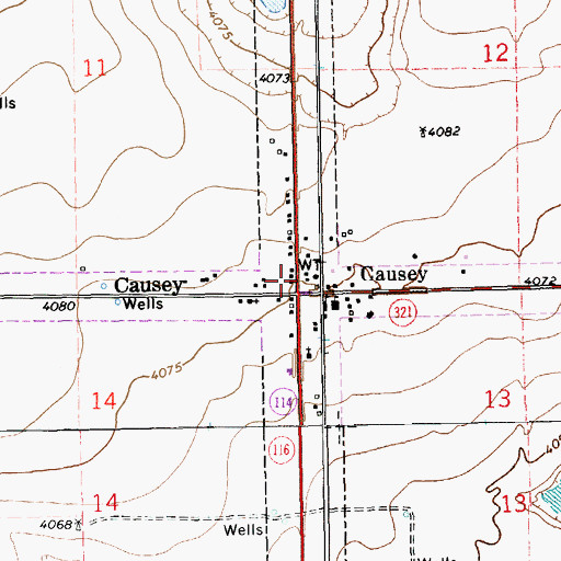 Topographic Map of Causey Post Office, NM