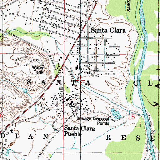 Topographic Map of Santa Clara Post Office (historical), NM