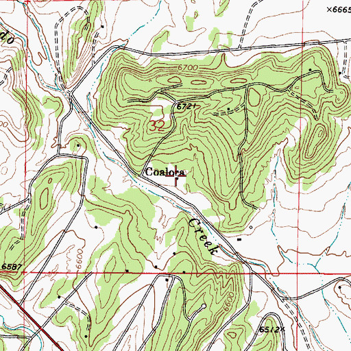Topographic Map of Coalora Post Office (historical), NM