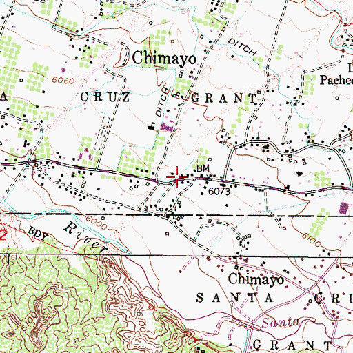 Topographic Map of Chimayo Post Office, NM
