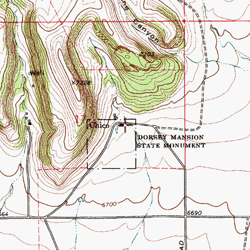 Topographic Map of Chico Post Office (historical), NM