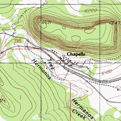 Topographic Map of Chapelle Post Office (historical), NM