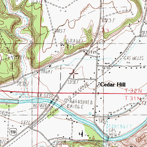 Topographic Map of Cedar Hill Post Office (historical), NM