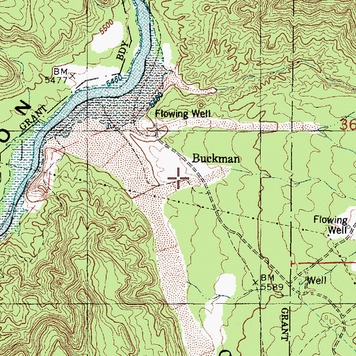 Topographic Map of Buckman Post Office (historical), NM