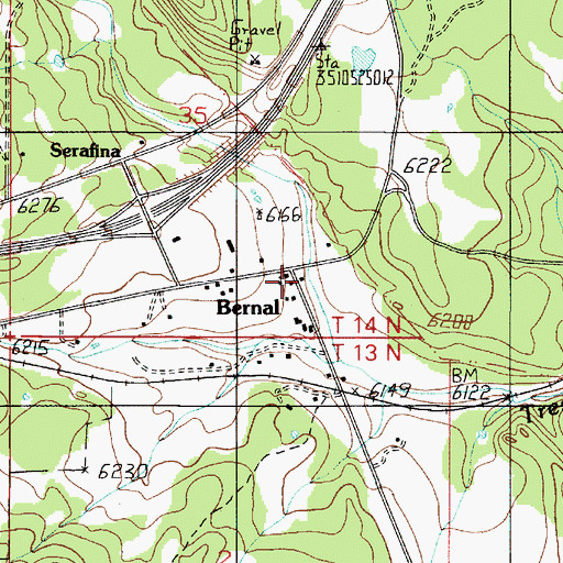 Topographic Map of Bernal Post Office (historical), NM