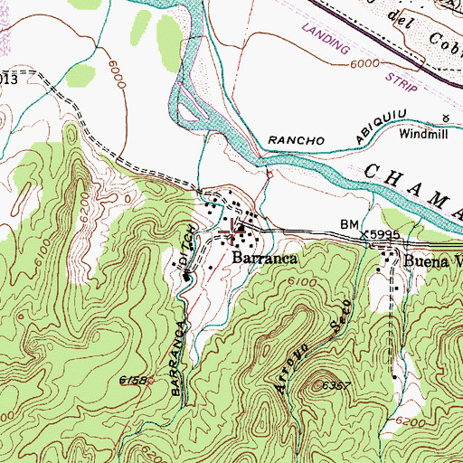 Topographic Map of Barranca Post Office (historical), NM