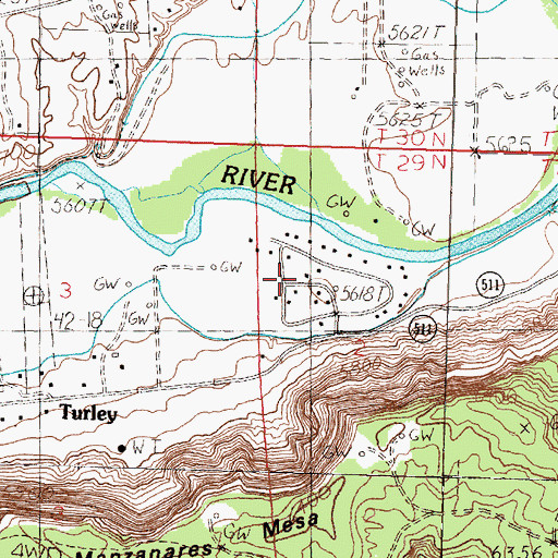 Topographic Map of Alcatraz Post Office (historical), NM