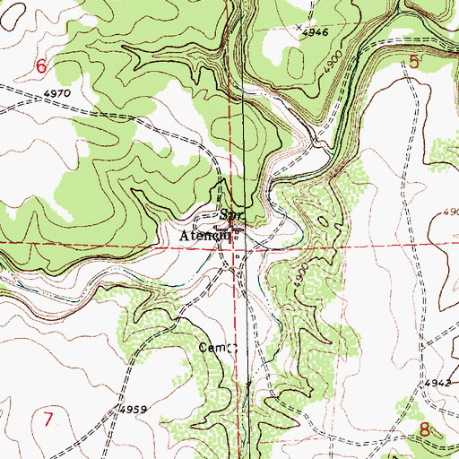 Topographic Map of Atencio Post Office (historical), NM