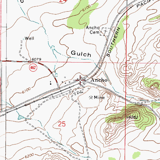 Topographic Map of Ancho Post Office (historical), NM