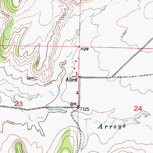 Topographic Map of Alire Post Office (historical), NM