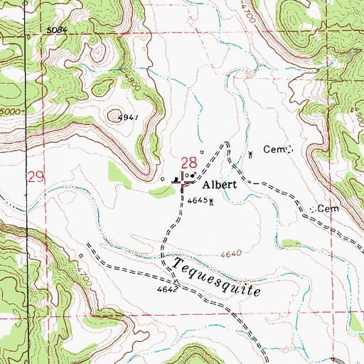 Topographic Map of Albert Post Office (historical), NM