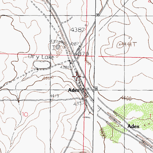 Topographic Map of Aden Post Office (historical), NM