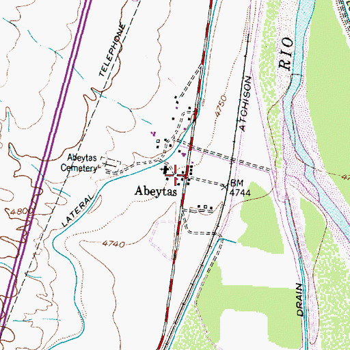 Topographic Map of Abeytas Post Office (historical), NM
