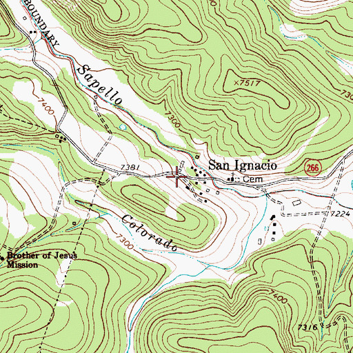 Topographic Map of San Ignacio Post Office (historical), NM