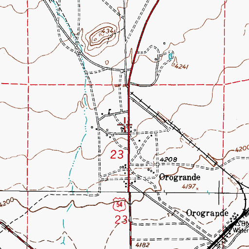 Topographic Map of Orogrande Post Office, NM
