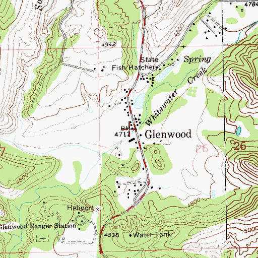 Topographic Map of Glenwood Post Office, NM