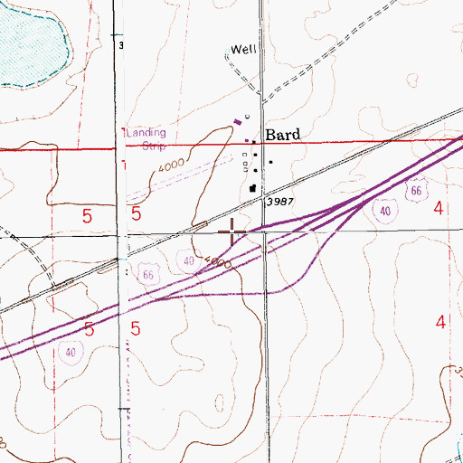Topographic Map of Bard Post Office, NM